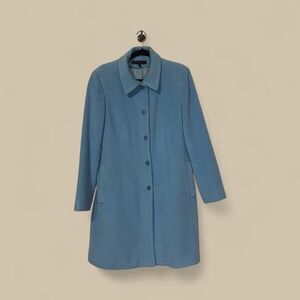 Vintage Anne Klein Sky Blue Coat- Wool and Cashmere Blend - Size 12